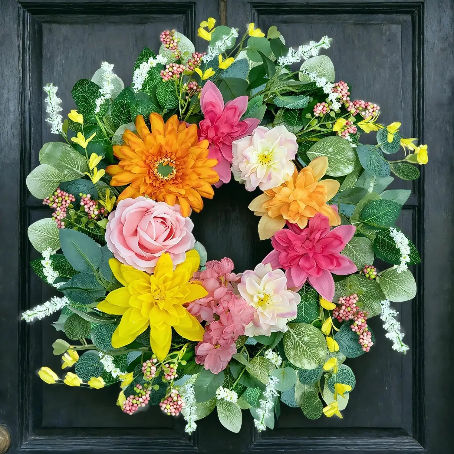 Spring Wreaths for Front Door 24 Inch,Outdoor Front Door Wreath with Florals Peony & Rose, Artificial Spring Summer Wreath for Porch Garden Wall Window Farmhouse Indoor Outdoor Home Decor
Spring Wreaths for Front Door 24 Inch,Outdoor Front Door Wreath with Florals Peony & Rose, Artificial Spring Summer Wreath for Porch Garden Wall Window Farmhouse Indoor Outdoor Home Decor