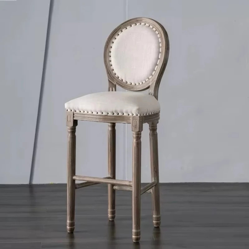 Bar High Stool Restaurant Solid Wood Bar Chair Luxury Upholstered Kitchen High Stool
Bar High Stool Restaurant Solid Wood Bar Chair Luxury Upholstered Kitchen High Stool