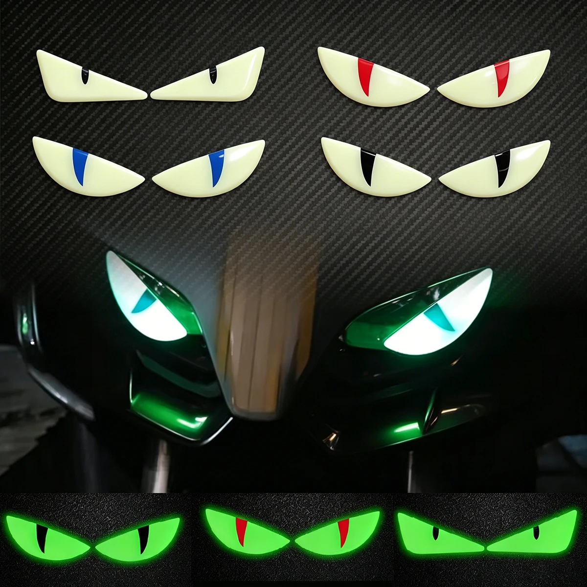 Luminous Eyes Car Stickers Green Glowing Devil's Eye Car Motorcycle Headlight Styling Sticker 3D Drip Glue Cat Eye Decoration
Luminous Eyes Car Stickers Green Glowing Devil's Eye Car Motorcycle Headlight Styling Sticker 3D Drip Glue Cat Eye Decoration