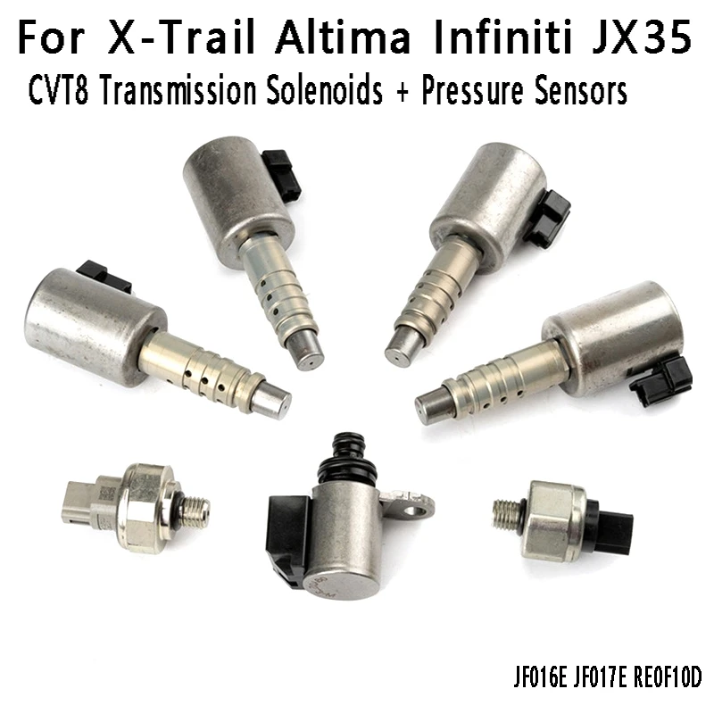 Соленоиды коробки передач CVT8 + датчики давления для Nissan X-Trail Altima Infiniti JX35 JF016E JF017E RE0F10D
Соленоиды коробки передач CVT8 + датчики давления для Nissan X-Trail Altima Infiniti JX35 JF016E JF017E RE0F10D