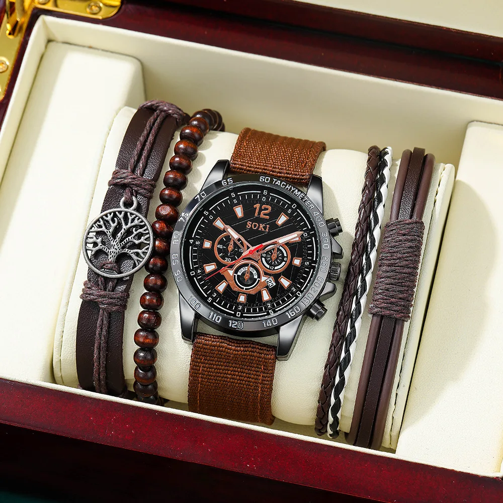 New Men Watches Bracelet Set Luxury Fashion Nylon Band Quartz Wristwatch Bracelets Gift Clock Male Relogio Masculino No Box
New Men Watches Bracelet Set Luxury Fashion Nylon Band Quartz Wristwatch Bracelets Gift Clock Male Relogio Masculino No Box