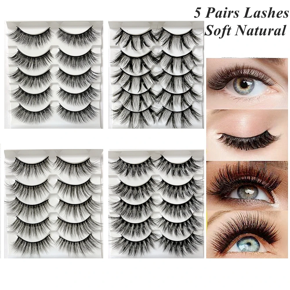 5 Pairs Mink Eye Lashes Faux Cils 3D Fake Eyelashes Extension Soft Band False Eyelashes Super Natural Soft Lashes lot for makeup
5 Pairs Mink Eye Lashes Faux Cils 3D Fake Eyelashes Extension Soft Band False Eyelashes Super Natural Soft Lashes lot for makeup
