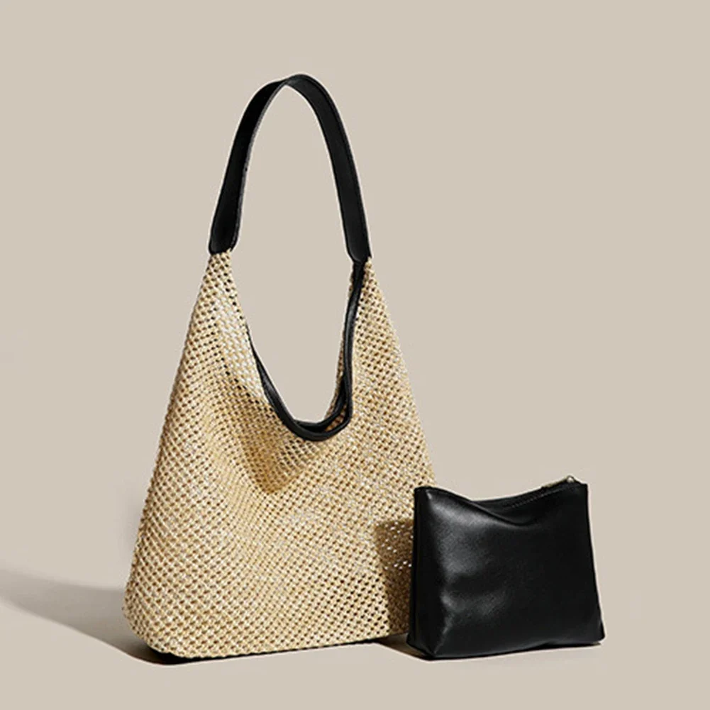Straw Tote Bag for Women Magnetic Closure Beach Summer Bag Large Capacity Handbag with PU Purse Clutch Purse for Vacation Travel
Straw Tote Bag for Women Magnetic Closure Beach Summer Bag Large Capacity Handbag with PU Purse Clutch Purse for Vacation Travel