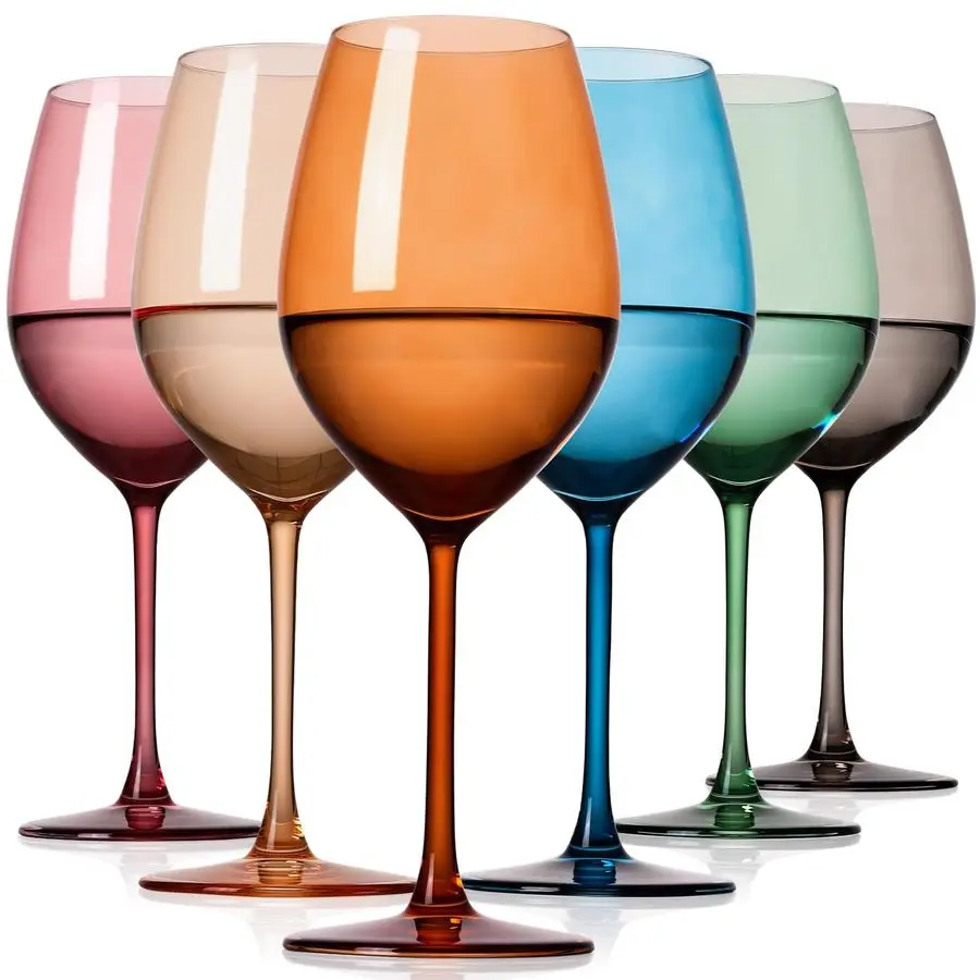 Набор цветных бокалов для вина, 6 штук, 19 унций, большой объем, ручной работы, из хрустального стекла, разноцветные, на ножке, для Нового года, свадьбы, вечеринки, мультифункциональные
Набор цветных бокалов для вина, 6 штук, 19 унций, большой объем, ручной работы, из хрустального стекла, разноцветные, на ножке, для Нового года, свадьбы, вечеринки, мультифункциональные