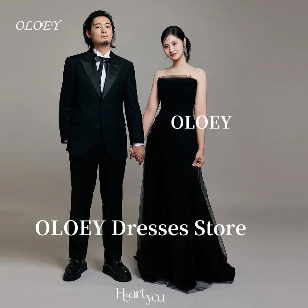 OLOEY Black Modern Tulle Feathers Necklace Evening Dresses Long Wedding Party Strapless Korea Photo shoot Prom Gowns Customized
OLOEY Black Modern Tulle Feathers Necklace Evening Dresses Long Wedding Party Strapless Korea Photo shoot Prom Gowns Customized