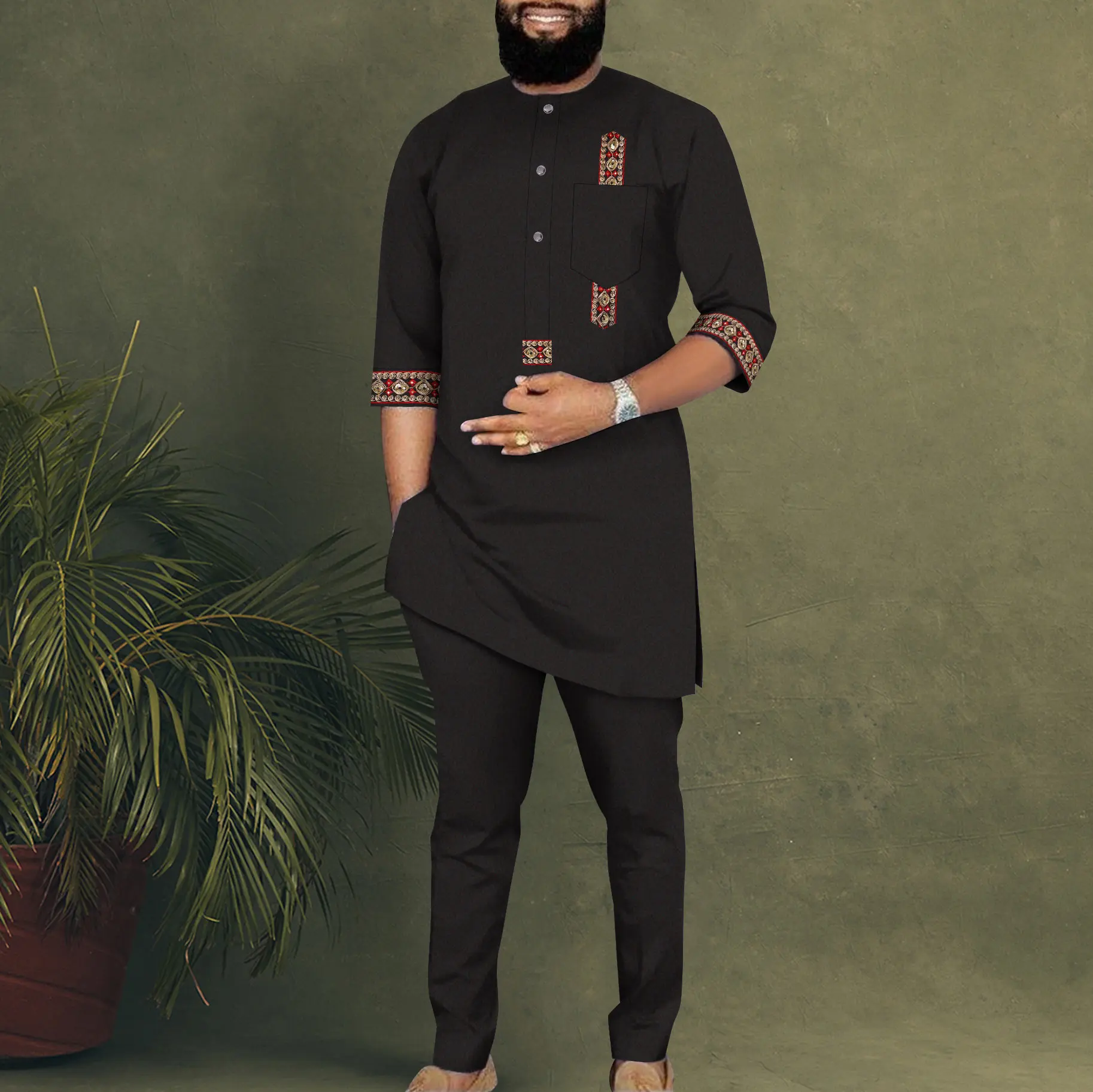 African Men's Short Sleeved Nigeria Two-piece Suit Fabric Business Casual Men's Top and Pants Traditional Clothing WYNX040
African Men's Short Sleeved Nigeria Two-piece Suit Fabric Business Casual Men's Top and Pants Traditional Clothing WYNX040