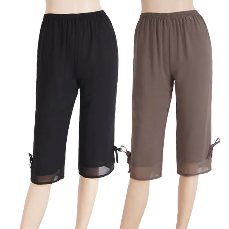 Temperament Women's Cropped Pants Summer Chiffon Breathable Elastic Waist Mother Female Loose Pants Fashion Casual Pants
Temperament Women's Cropped Pants Summer Chiffon Breathable Elastic Waist Mother Female Loose Pants Fashion Casual Pants