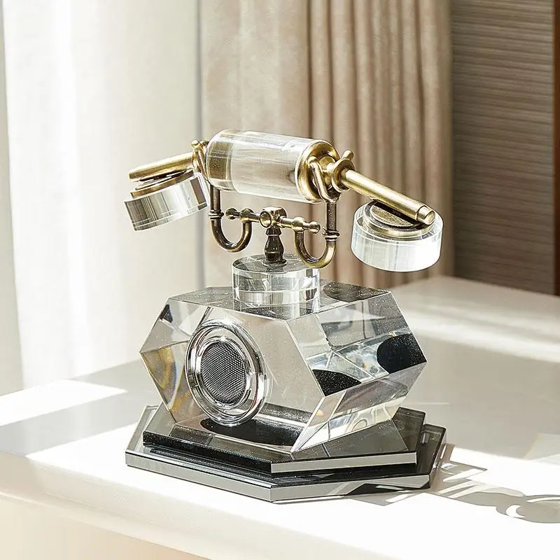 Retro transparent crystal telephone ornament niche high-end porch wine cabinet office
Retro transparent crystal telephone ornament niche high-end porch wine cabinet office
