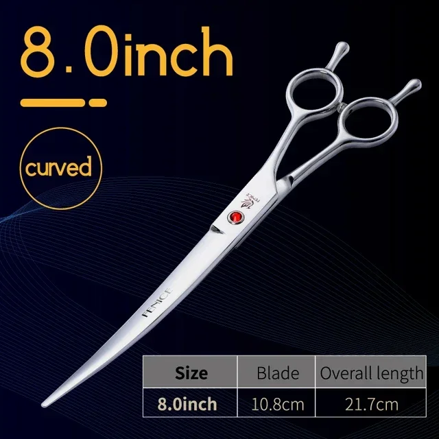 Stainless Steel 7/7.5/8 inch Curved Scissors Pet Dog Grooming Scissors Pets Hair Cuttings Shears ножницы tijeras t
Stainless Steel 7/7.5/8 inch Curved Scissors Pet Dog Grooming Scissors Pets Hair Cuttings Shears ножницы tijeras t