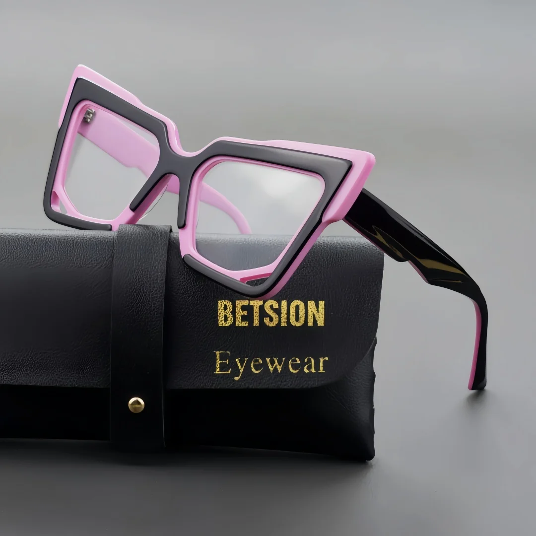 BETSION Women's Trendy Acetate Eyeglasses Frame Big Glasses Luxury Two-tone Color Street Style Spectacles Fashion Eyewear #23068
BETSION Women's Trendy Acetate Eyeglasses Frame Big Glasses Luxury Two-tone Color Street Style Spectacles Fashion Eyewear #23068
