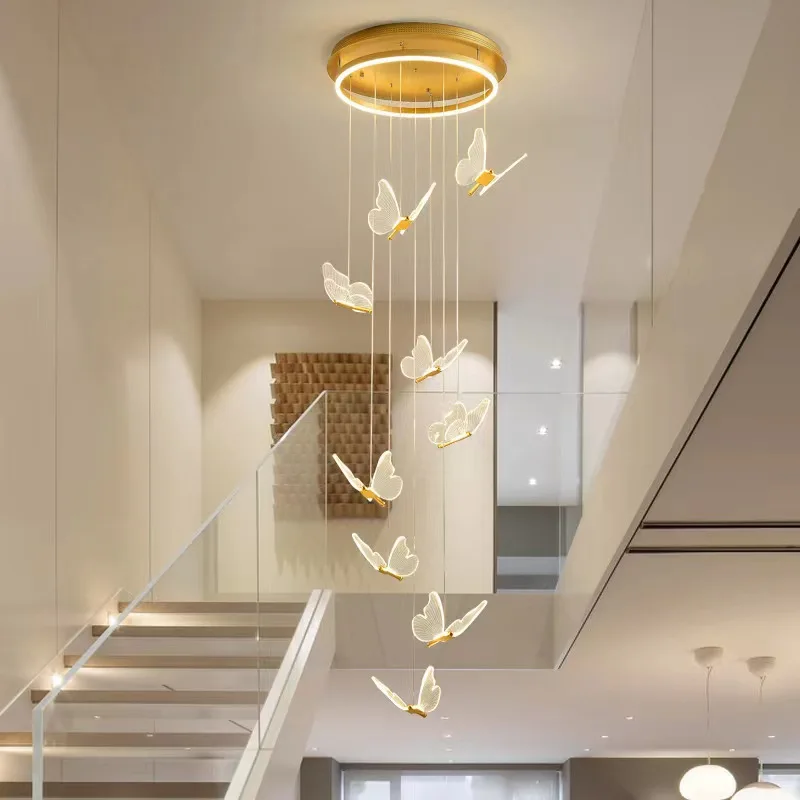 Stair Duplex Villa Hall Transparent Bar Lamp Creative Simple Modern Light Luxury Living Room Butterfly Chandelier
Stair Duplex Villa Hall Transparent Bar Lamp Creative Simple Modern Light Luxury Living Room Butterfly Chandelier