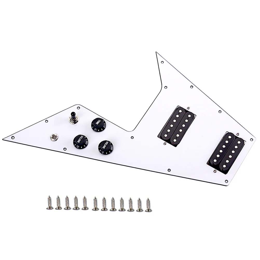 1Set Guitar Pickguard 3 Ply Prewired Electric Scratch Plate 2 Humbucker Pickups 3 Way Switch Black Knobs Guitar Pickguard
1Set Guitar Pickguard 3 Ply Prewired Electric Scratch Plate 2 Humbucker Pickups 3 Way Switch Black Knobs Guitar Pickguard