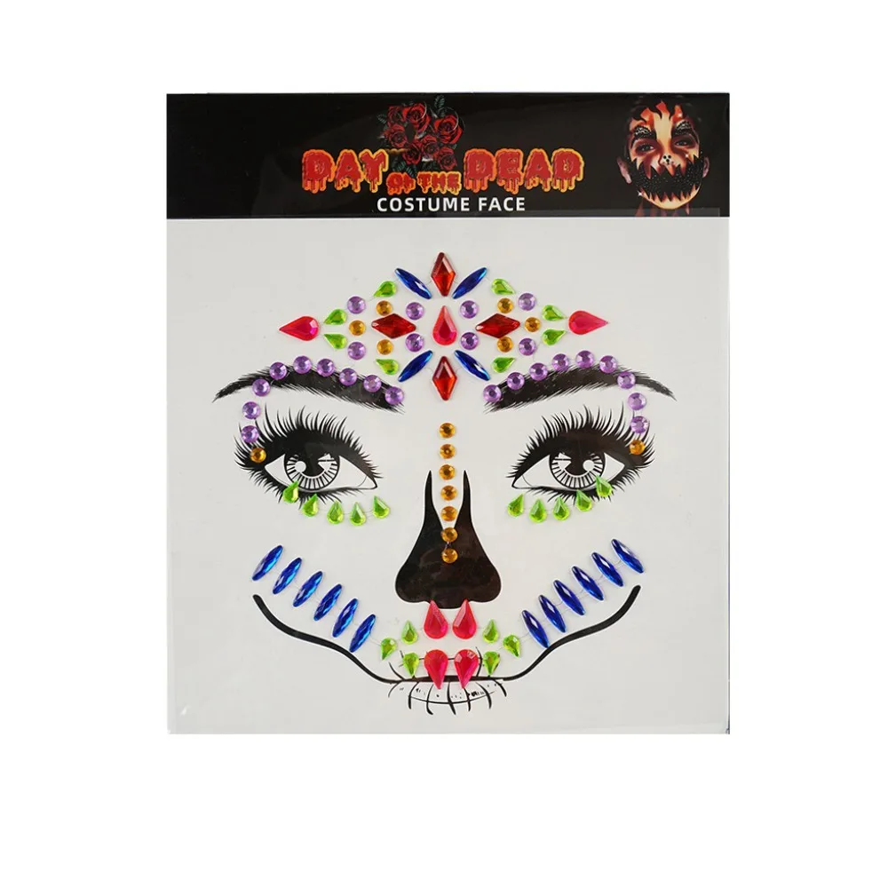 Funny Rhinestone Face Sticker Colorful Crystal DIY Halloween Fake Tattoo Cosplay Props Clown Makeup Skull Face Sticker
Funny Rhinestone Face Sticker Colorful Crystal DIY Halloween Fake Tattoo Cosplay Props Clown Makeup Skull Face Sticker