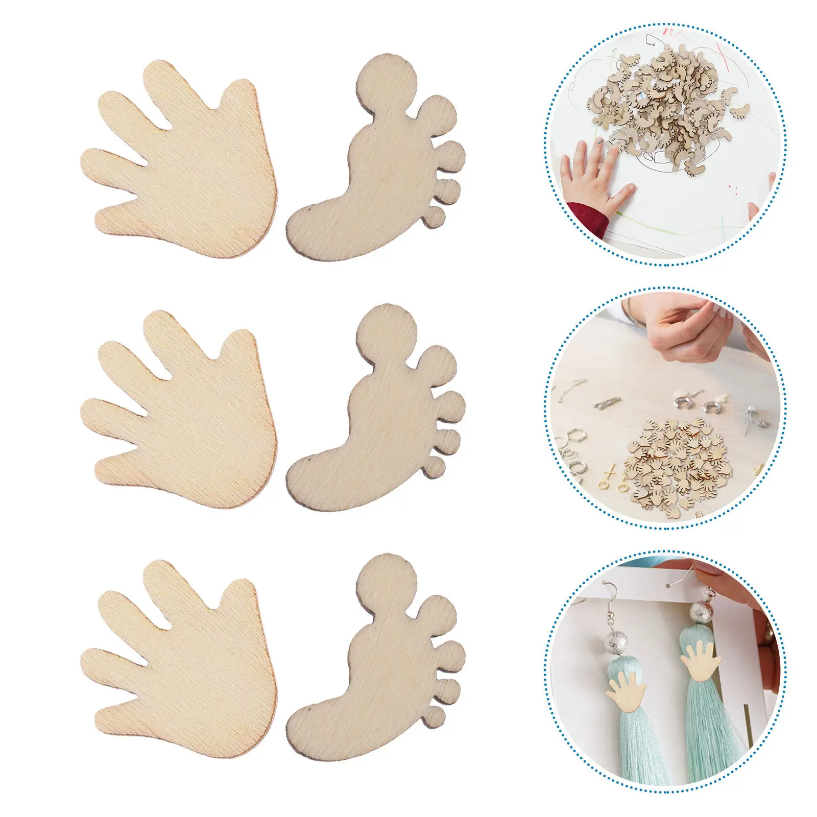 400Pcs Wooden Hand Foot Cutouts Natural Smooth Edge Unfinished Craft Wood Slices DIY Art Projects Scrapbook Embellishments Party
400Pcs Wooden Hand Foot Cutouts Natural Smooth Edge Unfinished Craft Wood Slices DIY Art Projects Scrapbook Embellishments Party