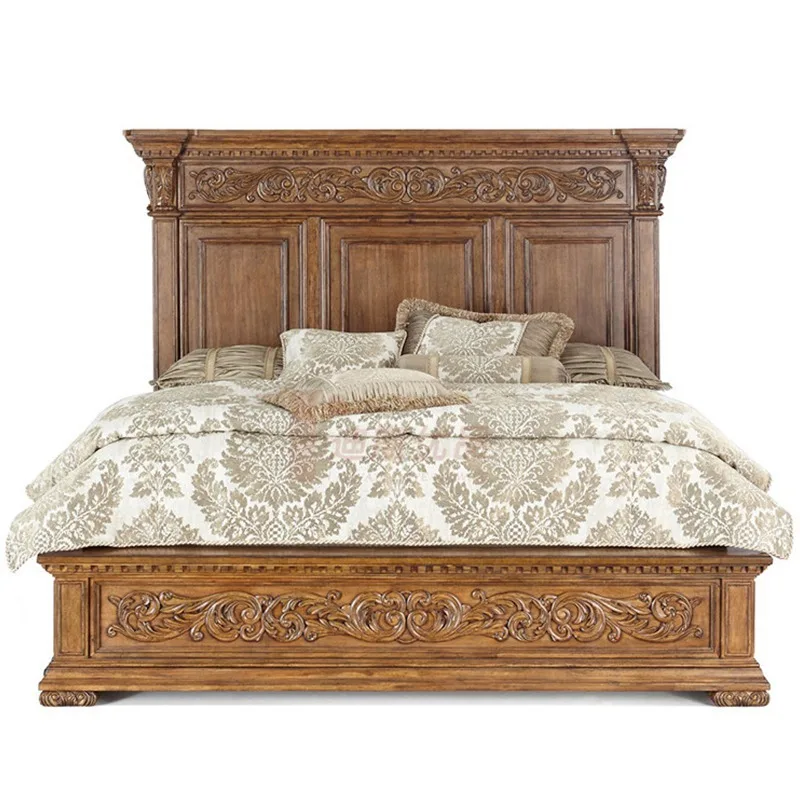 French American solid wood retro old double sofa American luxury bedroom solid wood carving flower double bed
French American solid wood retro old double sofa American luxury bedroom solid wood carving flower double bed