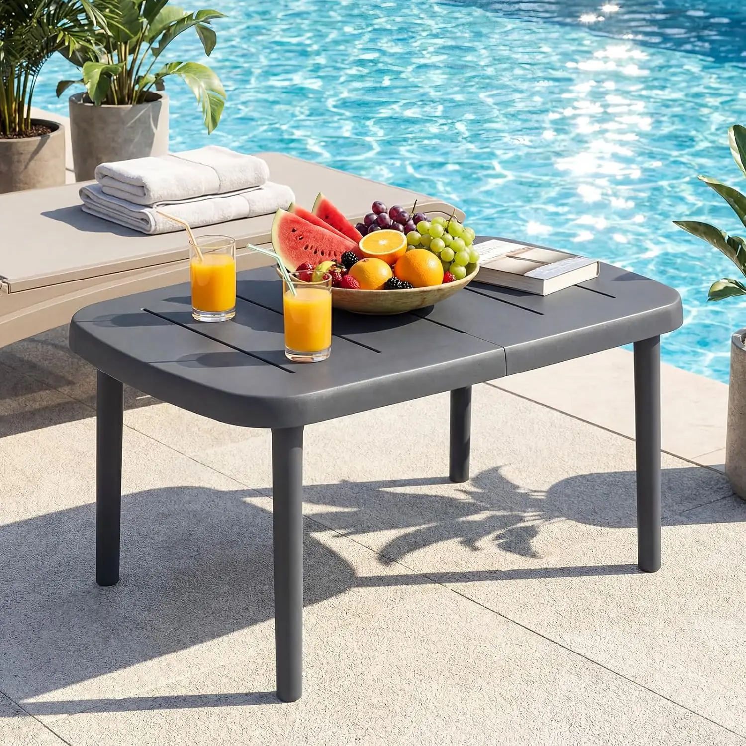 Outdoor Coffee Table, Patio Tea Side Table with Aluminum Alloy Rods, Weather-Resistant Small End Table, Outside, Customized
Outdoor Coffee Table, Patio Tea Side Table with Aluminum Alloy Rods, Weather-Resistant Small End Table, Outside, Customized
