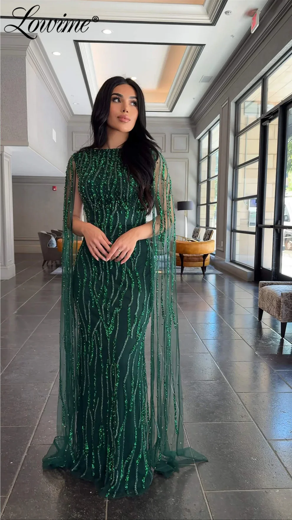 Зеленое вечернее платье с бисером и пайетками, с рукавами-накидками, прямое, для вечеринок, 2026, на заказ, в арабском стиле, Дубай, для знаменитостей, свадебное, выпускное платье
Зеленое вечернее платье с бисером и пайетками, с рукавами-накидками, прямое, для вечеринок, 2026, на заказ, в арабском стиле, Дубай, для знаменитостей, свадебное, выпускное платье