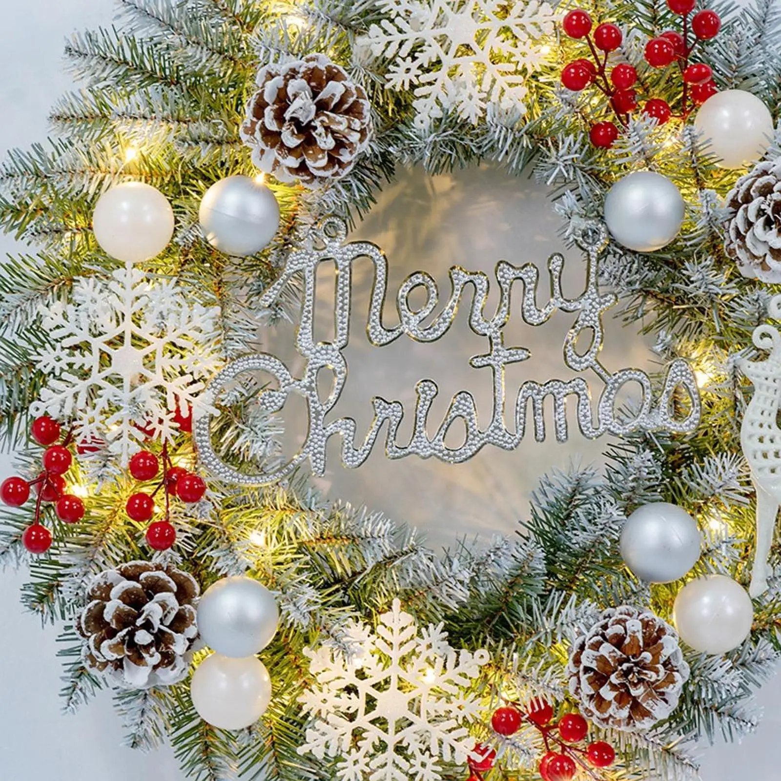 Artificial Christmas Wreath PVC Festive Door Decor Pinecones Red Berries Home Entrance Ornament for Holiday Winter
Artificial Christmas Wreath PVC Festive Door Decor Pinecones Red Berries Home Entrance Ornament for Holiday Winter