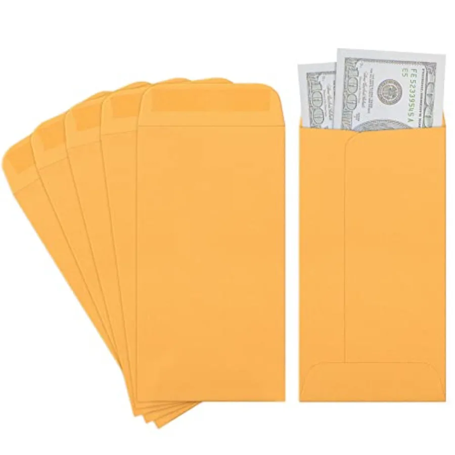 Money Envelopes, Kraft #7 Coin Envelopes, Small Parts Envelope with Gummed Flap for Seed, Cash, Budgetg Pack of 100
Money Envelopes, Kraft #7 Coin Envelopes, Small Parts Envelope with Gummed Flap for Seed, Cash, Budgetg Pack of 100