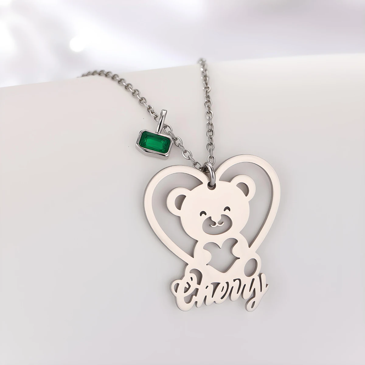 Chandler Custom Name Fashion Stainless Steel Cute Heart Bear Shape Jewelry Necklace Pendant for Women Birthday Gift
Chandler Custom Name Fashion Stainless Steel Cute Heart Bear Shape Jewelry Necklace Pendant for Women Birthday Gift