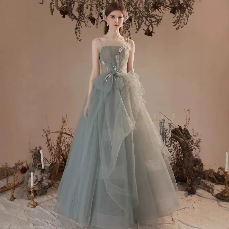 Korea Fashion Evening Dresses A Line Pleat Tulle Lace Appliques Sleeveless Formal Prom Gown Photo Shoot Fairy Party Dress 2025
Korea Fashion Evening Dresses A Line Pleat Tulle Lace Appliques Sleeveless Formal Prom Gown Photo Shoot Fairy Party Dress 2025