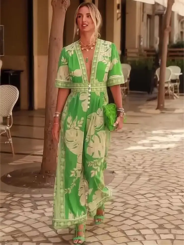 Faionable V-ne ort Sve Комбинезон с принтом Женские широкие брюки с высокой талией Ультратонкая летняя одежда
Faionable V-ne ort Sve Комбинезон с принтом Женские широкие брюки с высокой талией Ультратонкая летняя одежда