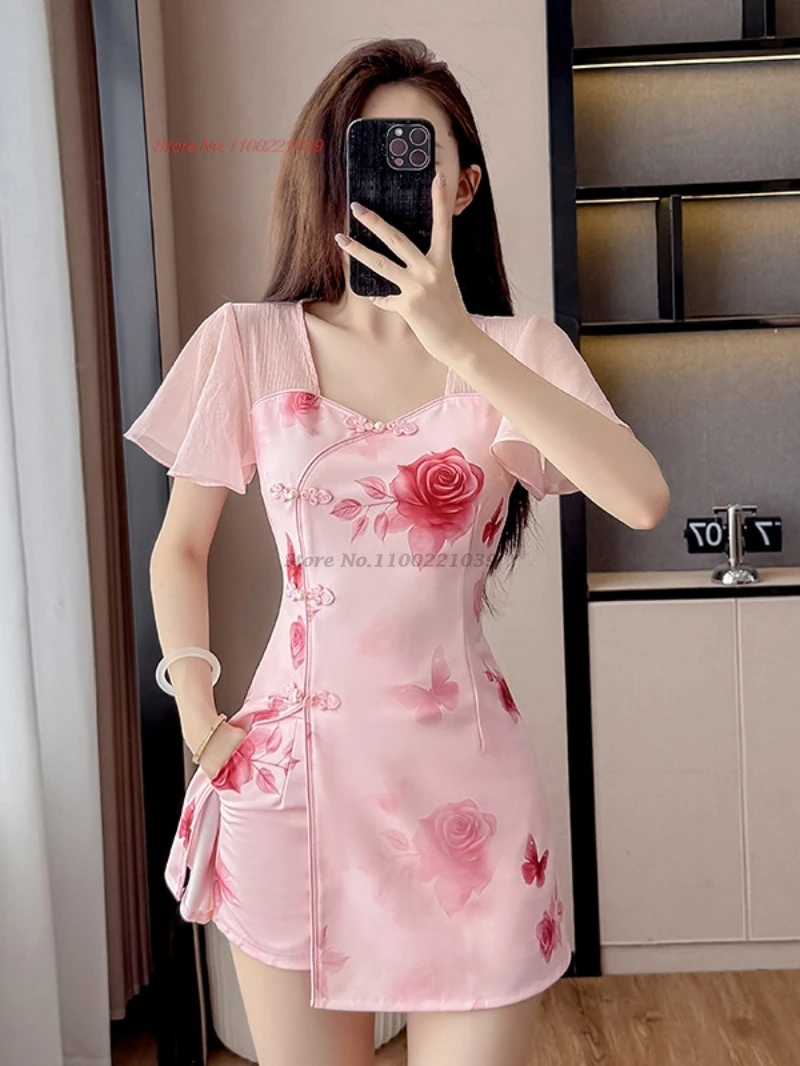 2026 chinese sexy nightclub dress improved mesh sleeve cheongsam retro flower print qipao dress+shorts set hotel spa work dress
2026 chinese sexy nightclub dress improved mesh sleeve cheongsam retro flower print qipao dress+shorts set hotel spa work dress