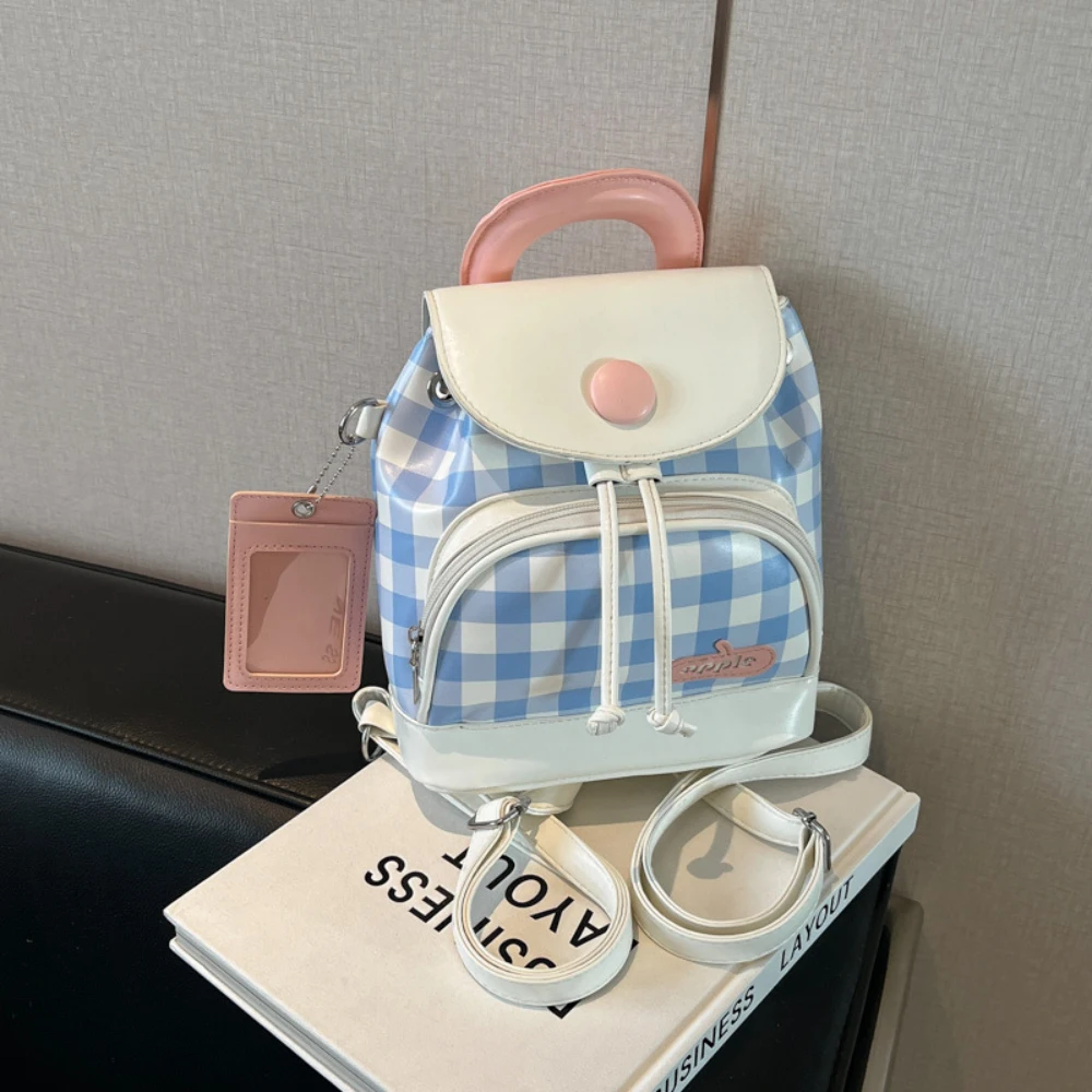 Sweet Contrast Color Plaids Backpack Women's Summer Personalized Drawstring Buckle Packs Daily Commute All-Matched Backpacks
Sweet Contrast Color Plaids Backpack Women's Summer Personalized Drawstring Buckle Packs Daily Commute All-Matched Backpacks