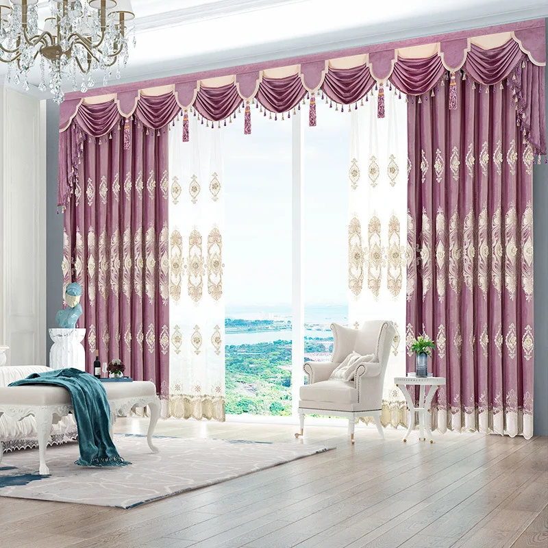 Custom Noble European living room thick flannel embroidery velvet purple cloth valance blackout curtain tulle drape C1922
Custom Noble European living room thick flannel embroidery velvet purple cloth valance blackout curtain tulle drape C1922