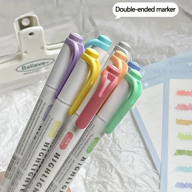5 Colors Double Headed Highlighter Pen Set Fluorescent Drawing Markers Highlighters Pens Art Japanese Cute Pastel Stationery
5 Colors Double Headed Highlighter Pen Set Fluorescent Drawing Markers Highlighters Pens Art Japanese Cute Pastel Stationery