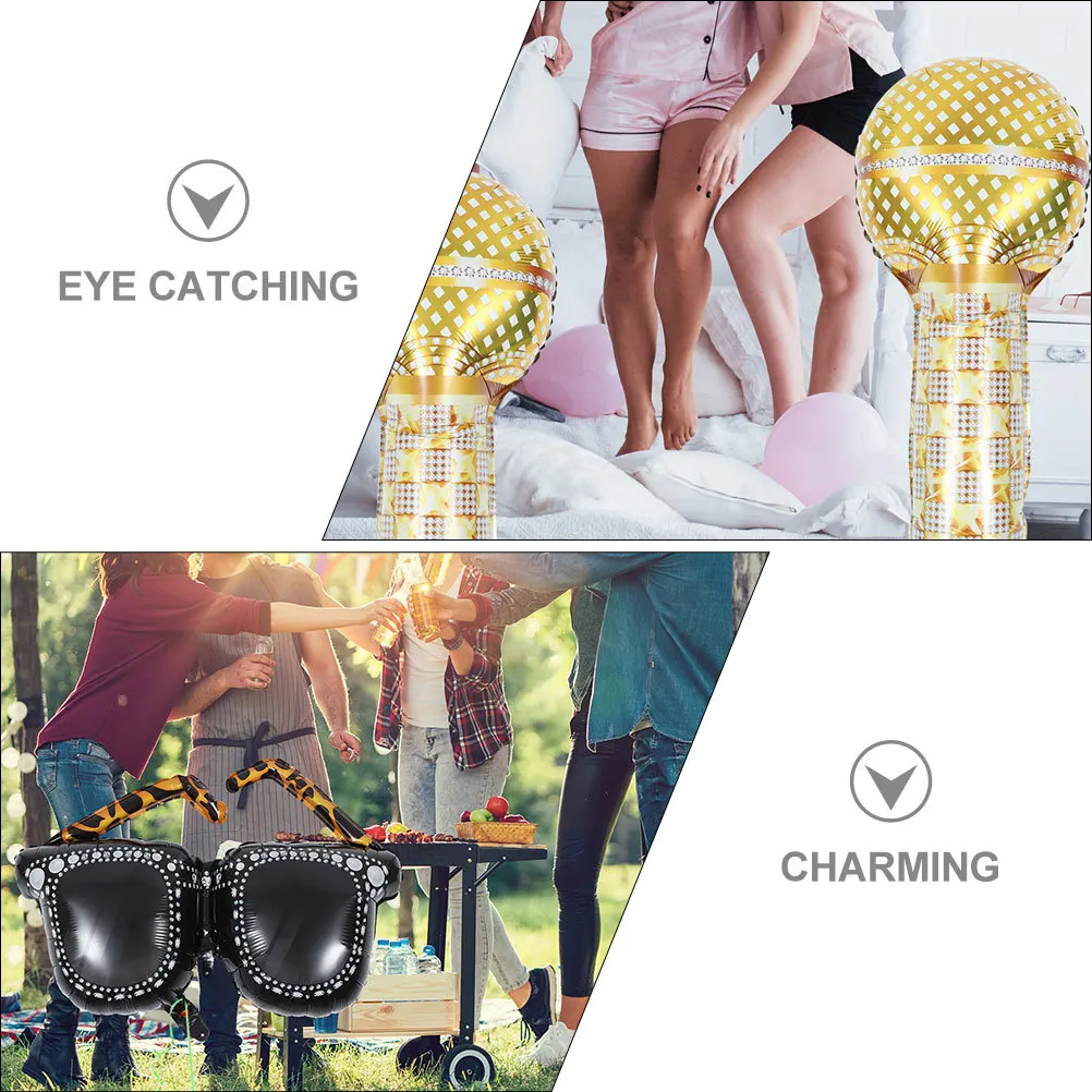 1 Set Of Microphone Balloon Aluminum Foil Sunglasses Balloons Vintage Party Decor For 80S 90S Theme Birthday Halloween Disco
1 Set Of Microphone Balloon Aluminum Foil Sunglasses Balloons Vintage Party Decor For 80S 90S Theme Birthday Halloween Disco