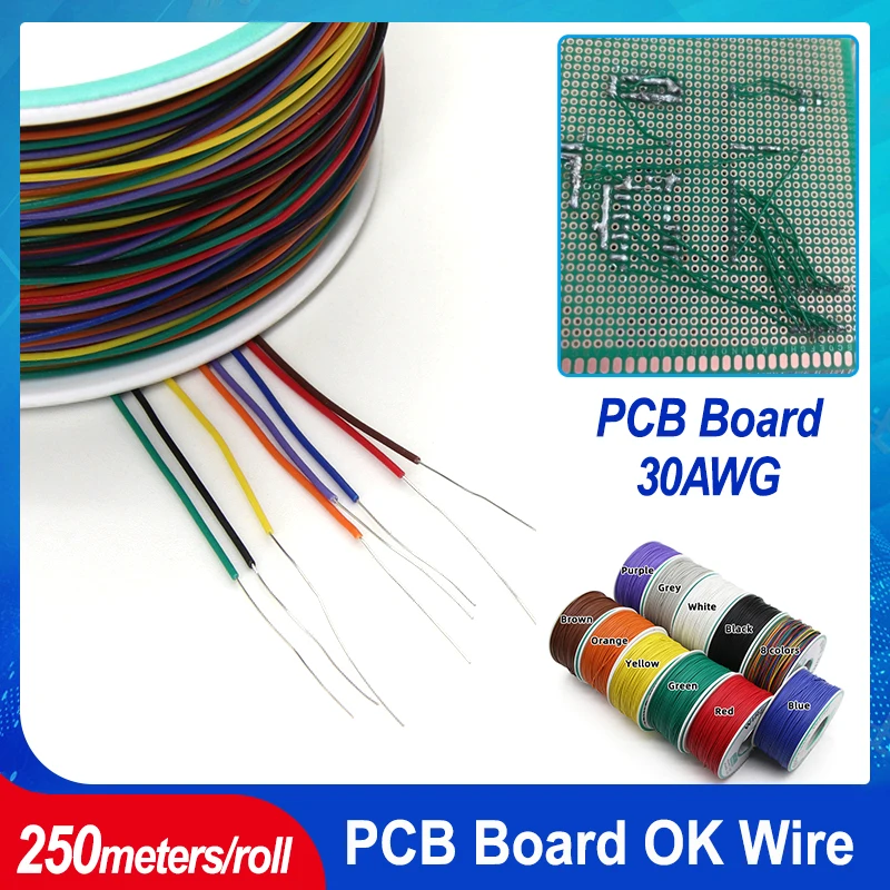250m/roll PCB Wires UL1423 30AWG PVC Insulation Copper Cable Core Test Wrapping Wire Solid Tinned Copper Wire
250m/roll PCB Wires UL1423 30AWG PVC Insulation Copper Cable Core Test Wrapping Wire Solid Tinned Copper Wire