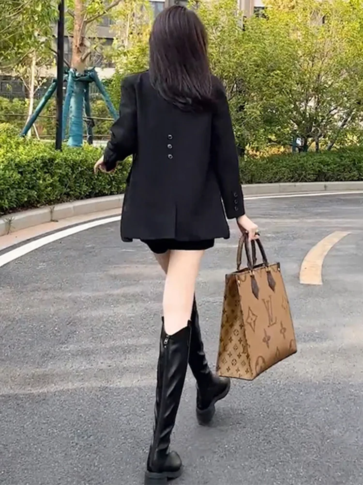 Black Casual Suit Jacket Women's Small Size Spring Autumn High Design Sense Retro Style Slimming Outerwear Fashionable Commut...
Black Casual Suit Jacket Women's Small Size Spring Autumn High Design Sense Retro Style Slimming Outerwear Fashionable Commut...