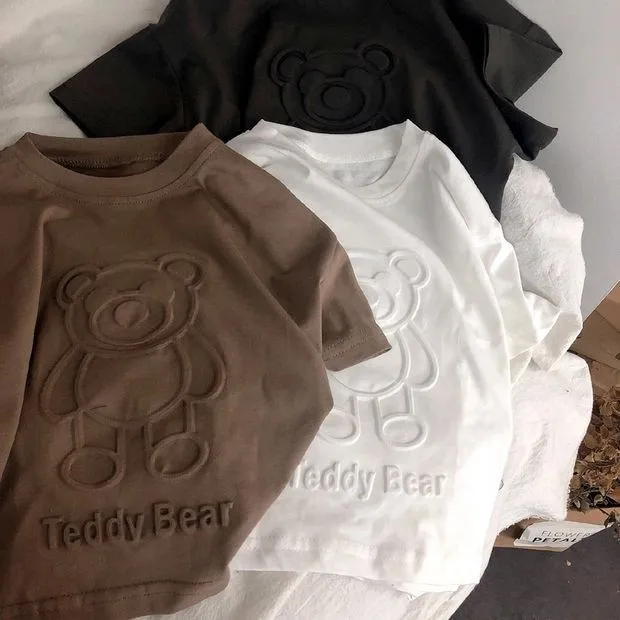 Summer Baby Clothes Cartoon Bear Cute Pure Color Kids Tees Round Collar Korean Style Tops T Shirt Children's Wear Short Sleeved
Summer Baby Clothes Cartoon Bear Cute Pure Color Kids Tees Round Collar Korean Style Tops T Shirt Children's Wear Short Sleeved