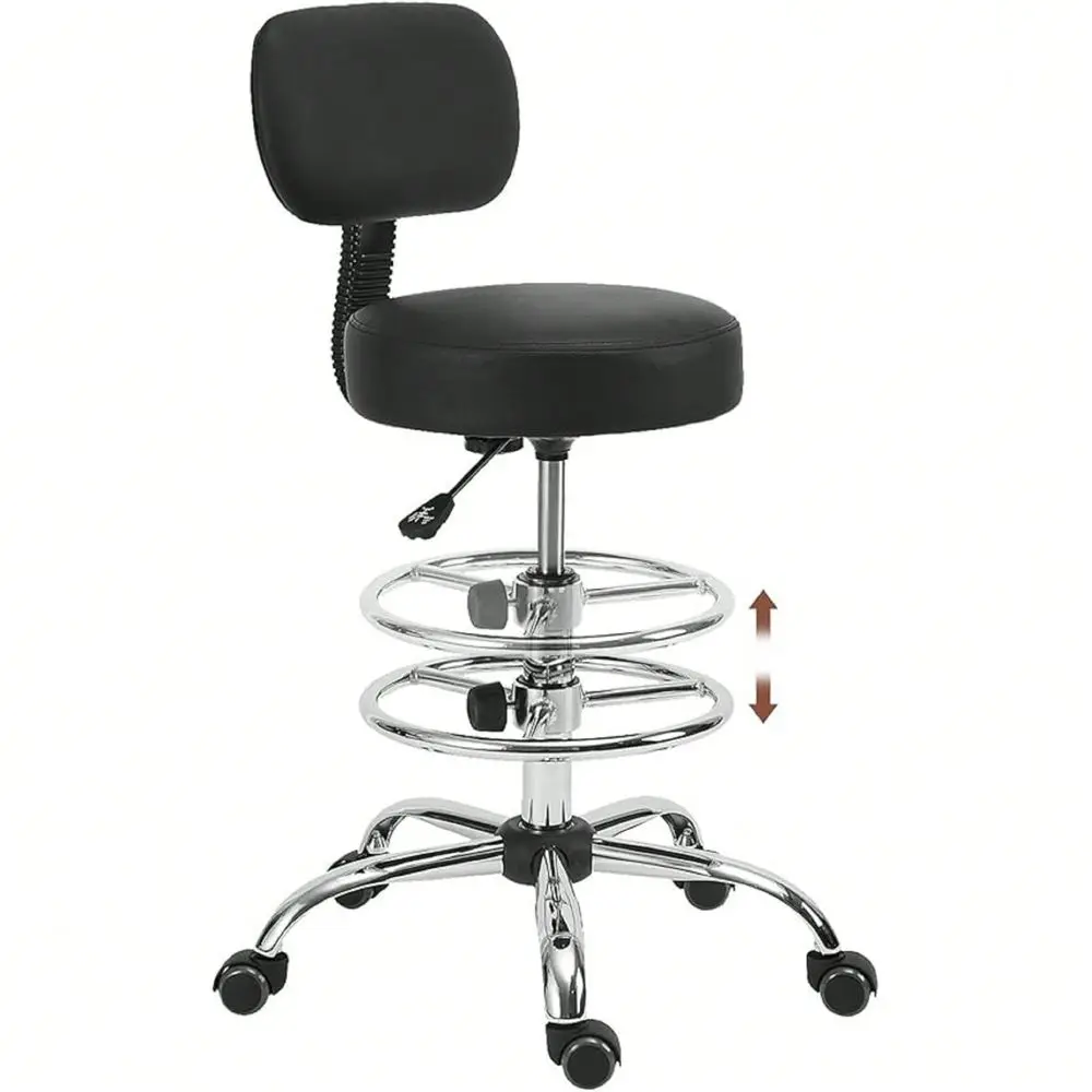 Stool Chair With Ergonomic Backrest Footrest, Padded Leather Seat Adjustable Height 360 Swivel Rolling Stools, Tall Office Chai
Stool Chair With Ergonomic Backrest Footrest, Padded Leather Seat Adjustable Height 360 Swivel Rolling Stools, Tall Office Chai