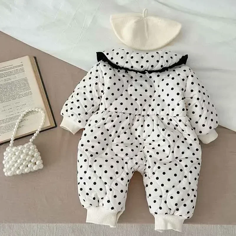 2023 Winter Baby Romper 0-3Years Newborn Princess Long Sleeve Peter Pan Collar Dot Fleece Thicken Warm Jumpsuit Outwear Clothes
2023 Winter Baby Romper 0-3Years Newborn Princess Long Sleeve Peter Pan Collar Dot Fleece Thicken Warm Jumpsuit Outwear Clothes