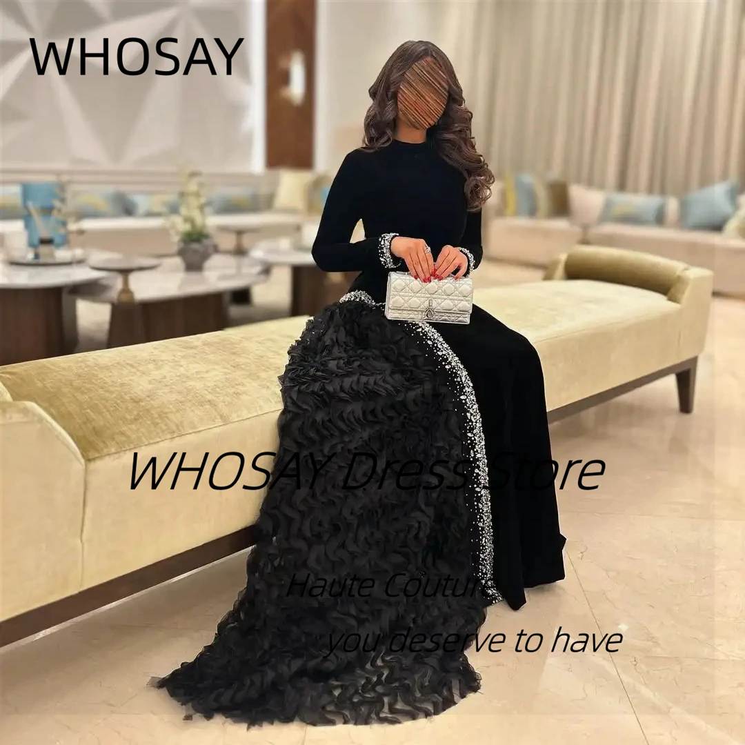 WHOSAY Вечерние платья с высоким воротником и длинными рукавами, оборками из бисера, платье для выпускного вечера в Саудовской Аравии, вечерние платья на молнии сзади по индивидуальному заказу
WHOSAY Вечерние платья с высоким воротником и длинными рукавами, оборками из бисера, платье для выпускного вечера в Саудовской Аравии, вечерние платья на молнии сзади по индивидуальному заказу