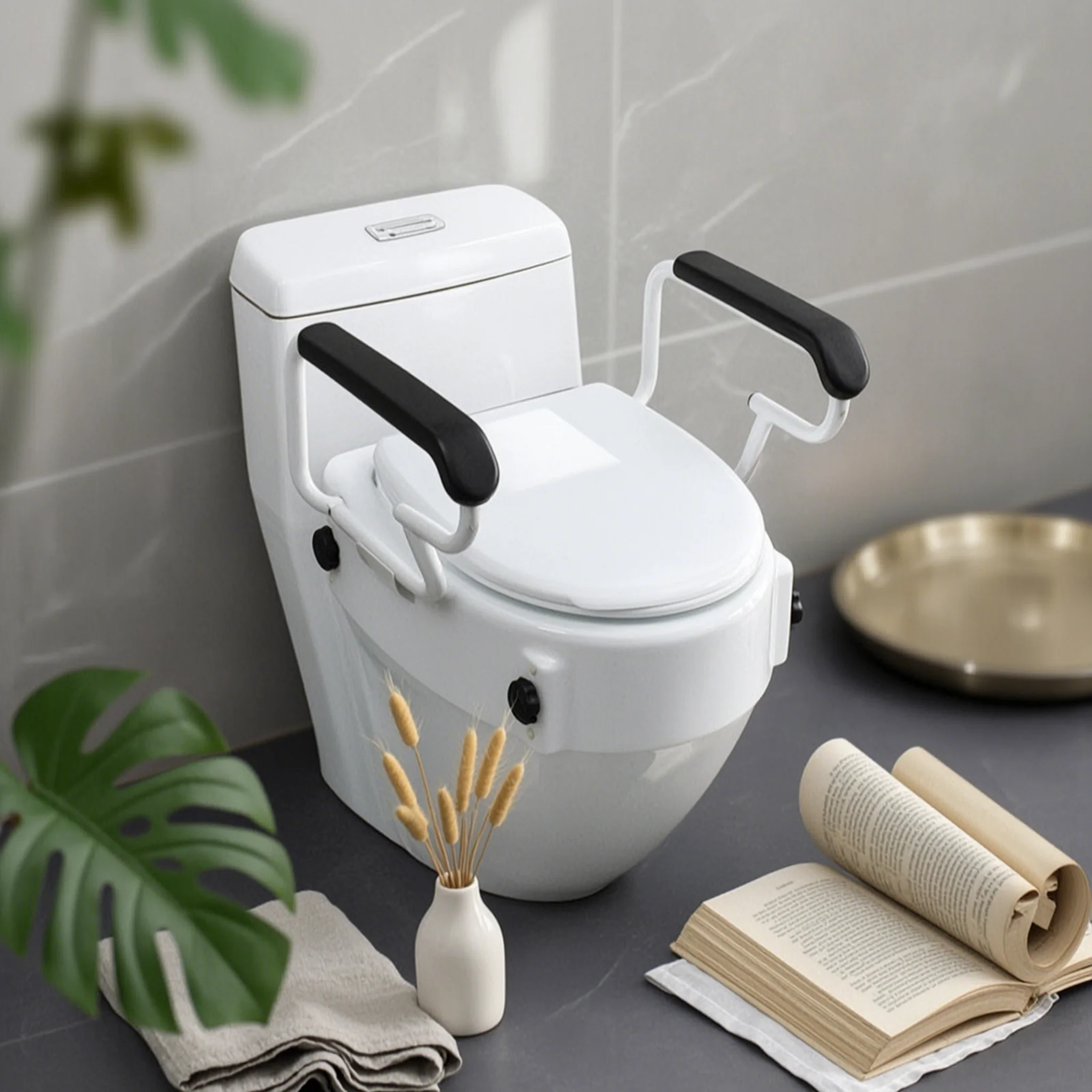 Toilet Seat Riser with Armrests Height-Adjustable Raised Toilet Seat with Handrails Stable Long-Lasting for Elderly, Home Care
Toilet Seat Riser with Armrests Height-Adjustable Raised Toilet Seat with Handrails Stable Long-Lasting for Elderly, Home Care