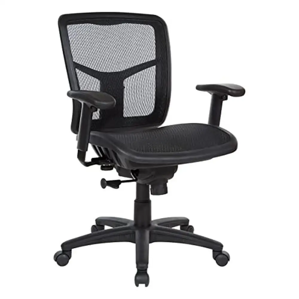Mesh Back Office Task Chair Height Adjustable Arms Lumbar Support Commercial Use Ergonomic Design Rolling Foam Seat Black
Mesh Back Office Task Chair Height Adjustable Arms Lumbar Support Commercial Use Ergonomic Design Rolling Foam Seat Black