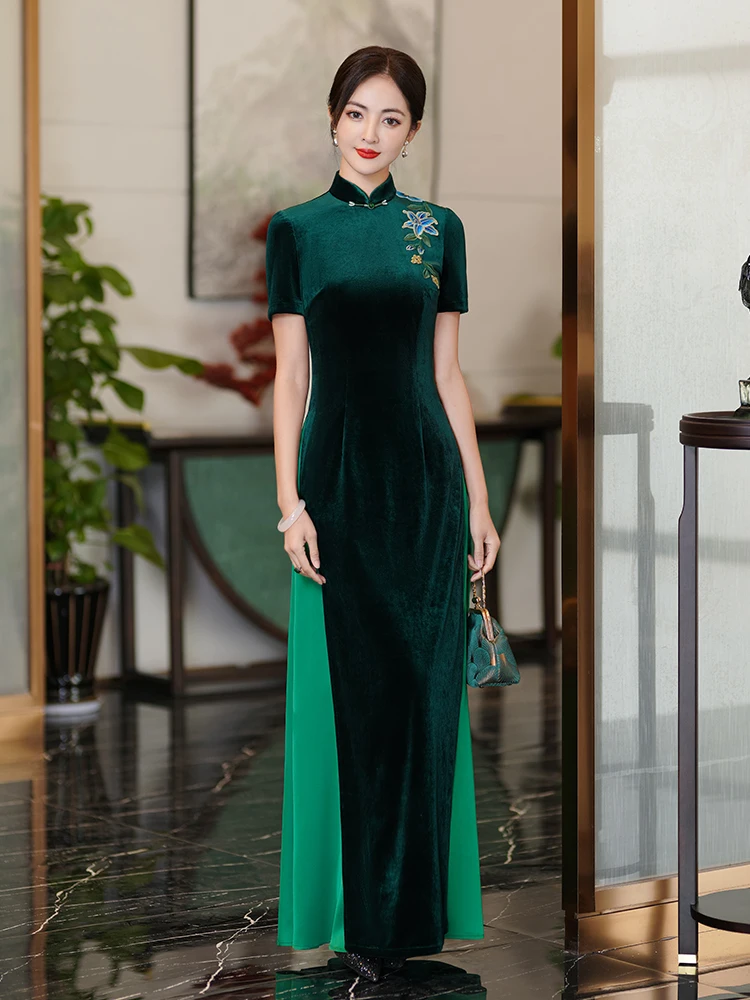 Spring Jiangnan Long Dr Women's Retro Sle High Slit ort Sve een Embroidery Evening Gown
Spring Jiangnan Long Dr Women's Retro Sle High Slit ort Sve een Embroidery Evening Gown