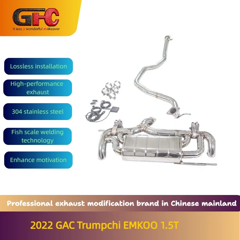 GFC High-Performance Catless Downpipe And Catback Hidden exhaust system for 2022 GAC Trumpchi EMKOO 1.5T with Mufflers
GFC High-Performance Catless Downpipe And Catback Hidden exhaust system for 2022 GAC Trumpchi EMKOO 1.5T with Mufflers