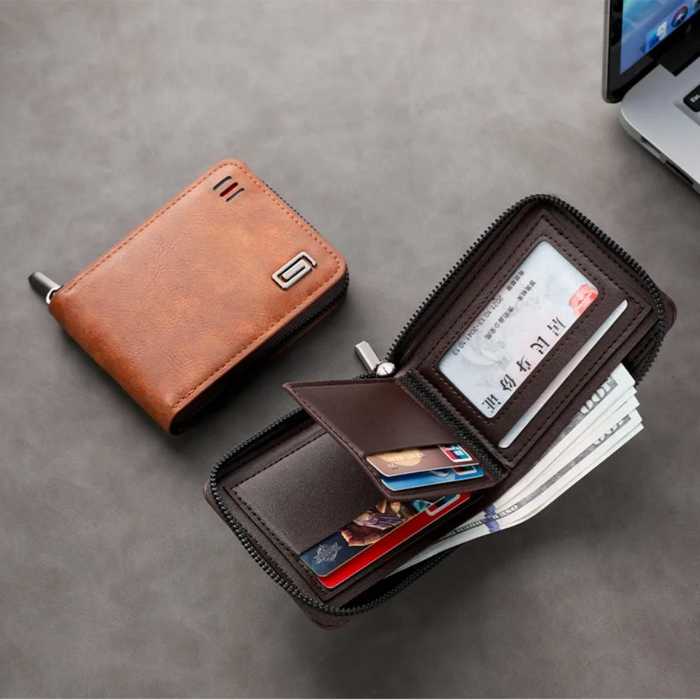 New PU Leather Short Wallet Solid Color Large-capacity Money Bag Zipper Card Holder Man
New PU Leather Short Wallet Solid Color Large-capacity Money Bag Zipper Card Holder Man
