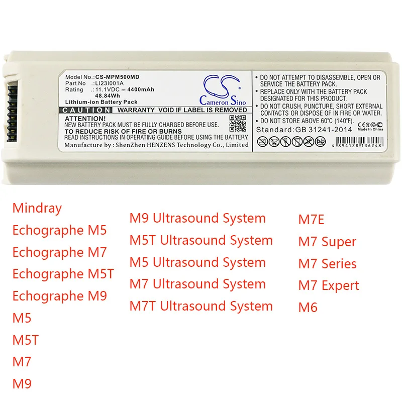 Cameron Sino Medical Battery for Mindray Echographe M5 Echographe M7 Echographe M5T Echographe M9 M5 M5T M7 M9 Ultrasound System
Cameron Sino Medical Battery for Mindray Echographe M5 Echographe M7 Echographe M5T Echographe M9 M5 M5T M7 M9 Ultrasound System