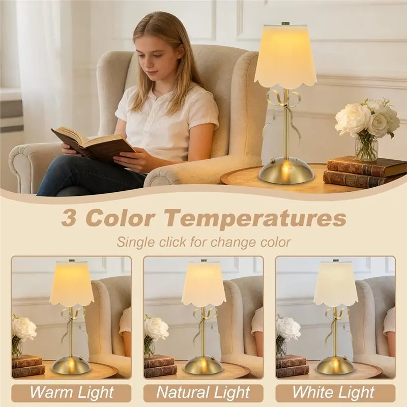 【ALLOWANCE】Cordless Rechargeable LED Desk Lamp, Small Bedside Lamps With Touch& 3 Color, Cute Room Decor Light Table
【ALLOWANCE】Cordless Rechargeable LED Desk Lamp, Small Bedside Lamps With Touch& 3 Color, Cute Room Decor Light Table