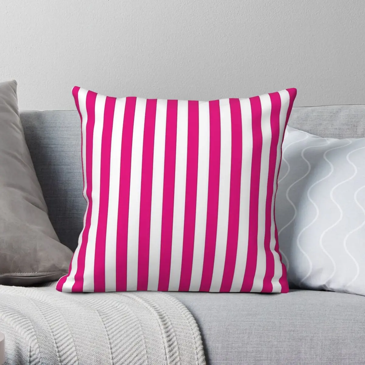 Hot Pink White Stripes Square Pillowcase Polyester Linen Velvet Pattern Zip Decorative Home Cushion Cover
Hot Pink White Stripes Square Pillowcase Polyester Linen Velvet Pattern Zip Decorative Home Cushion Cover