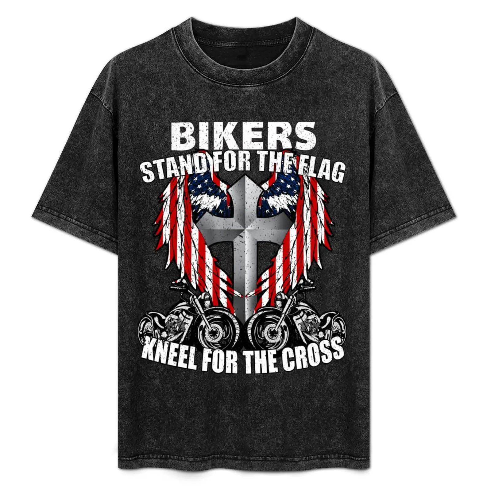Bikers Stand for the Flag, Kneel for the Cross T-Shirt Basic Crew Neck Short Sleeve Top
Bikers Stand for the Flag, Kneel for the Cross T-Shirt Basic Crew Neck Short Sleeve Top