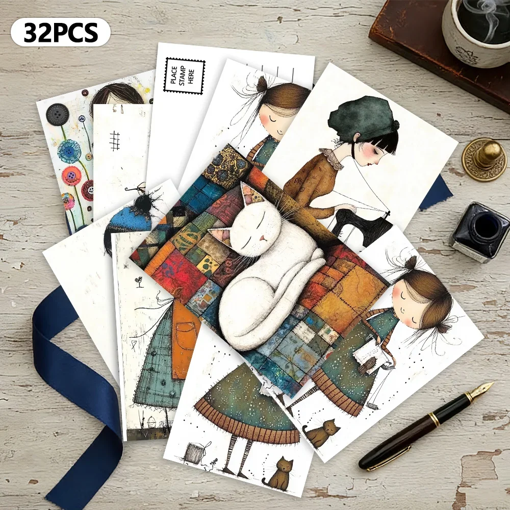 32pcs, forest-style girl, postcards, decoration/greeting cards/postcards, high-definition printing, collectible and mailable
32pcs, forest-style girl, postcards, decoration/greeting cards/postcards, high-definition printing, collectible and mailable