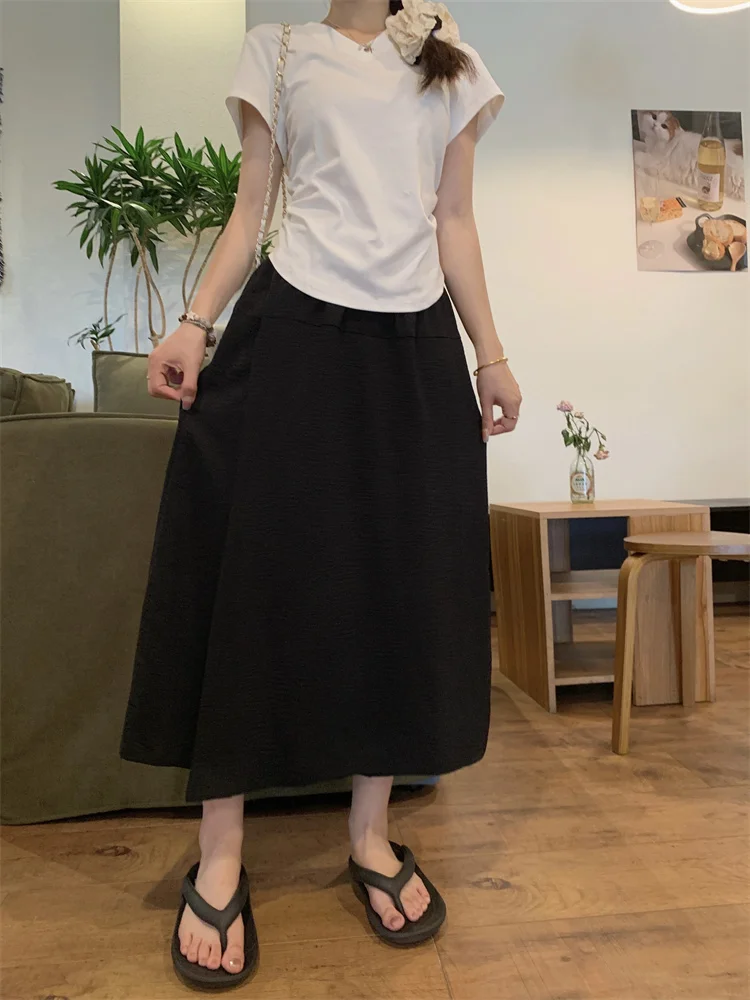 plus Size Women's ort Sve T-irt High Waist Split Lazy Sle Nine Point Pants Skirt Summer Two Piece Set Casual Faion
plus Size Women's ort Sve T-irt High Waist Split Lazy Sle Nine Point Pants Skirt Summer Two Piece Set Casual Faion