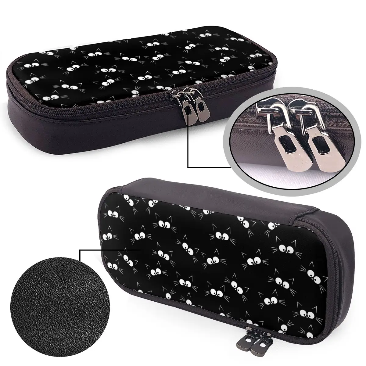 Cute Black Cat Pattern Leather Pencil Case for Studen Gifts Pen Box Pencil Bag Stationery Supplies Pen Holder Bag
Cute Black Cat Pattern Leather Pencil Case for Studen Gifts Pen Box Pencil Bag Stationery Supplies Pen Holder Bag