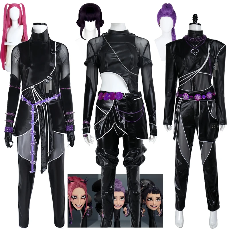 Mira Zoey Rumi Cosplay Black Leather Uniform Wig Huntrix KPop Demon Hunters Costume Anime Uniform Women Halloween Party Costume
Mira Zoey Rumi Cosplay Black Leather Uniform Wig Huntrix KPop Demon Hunters Costume Anime Uniform Women Halloween Party Costume